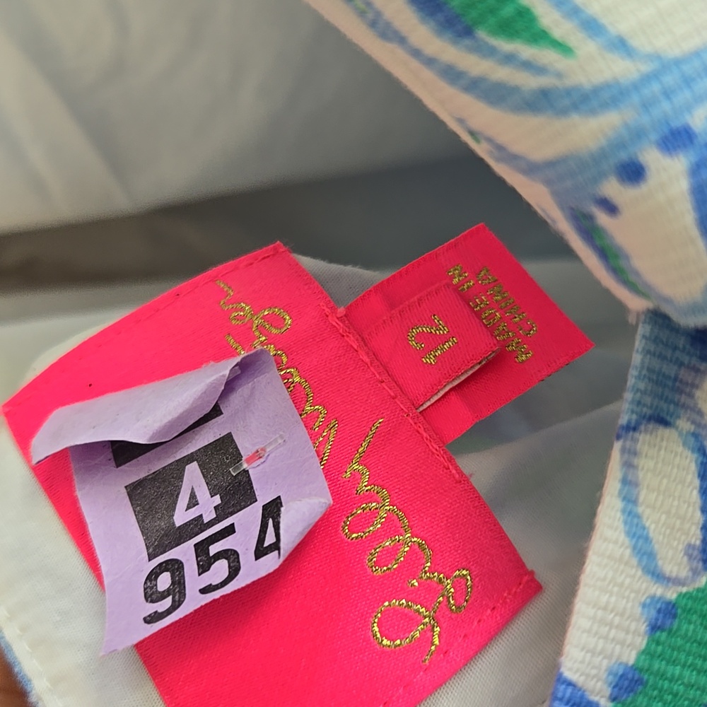 Lilly Pulitzer Shelli Blue and White Spaghetti Strap Sundress. - Picture 5 of 9